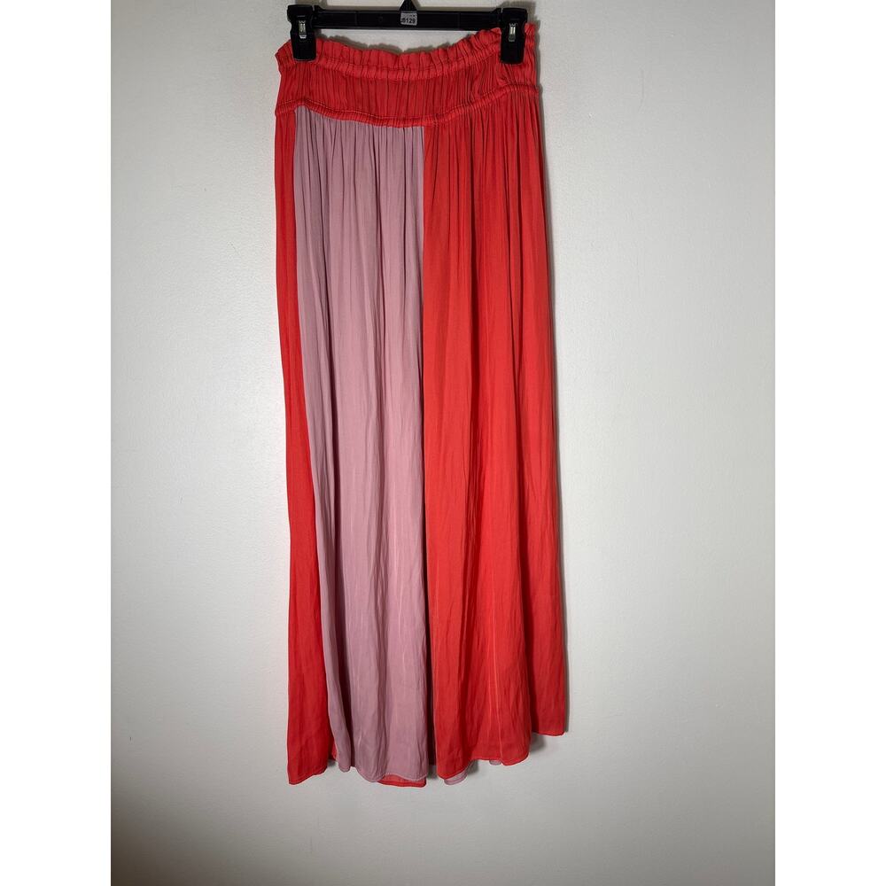 Current Air Orange Lavender Pull On Flowy Maxi Skirt Sz S